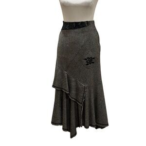 Bleu D'Azur Cascade Skirt. Grey. Size 12